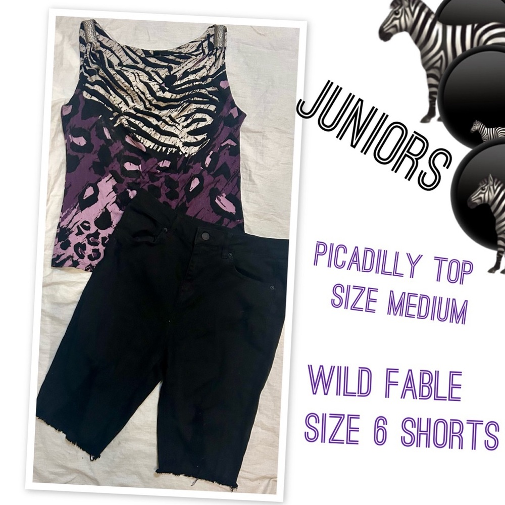 Wild Fable Black and White Zebra Print Top